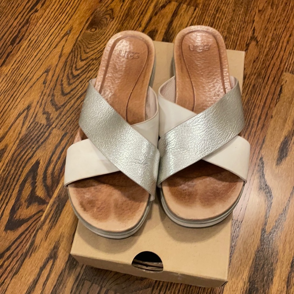 Ugg kari Metallic/leather slide